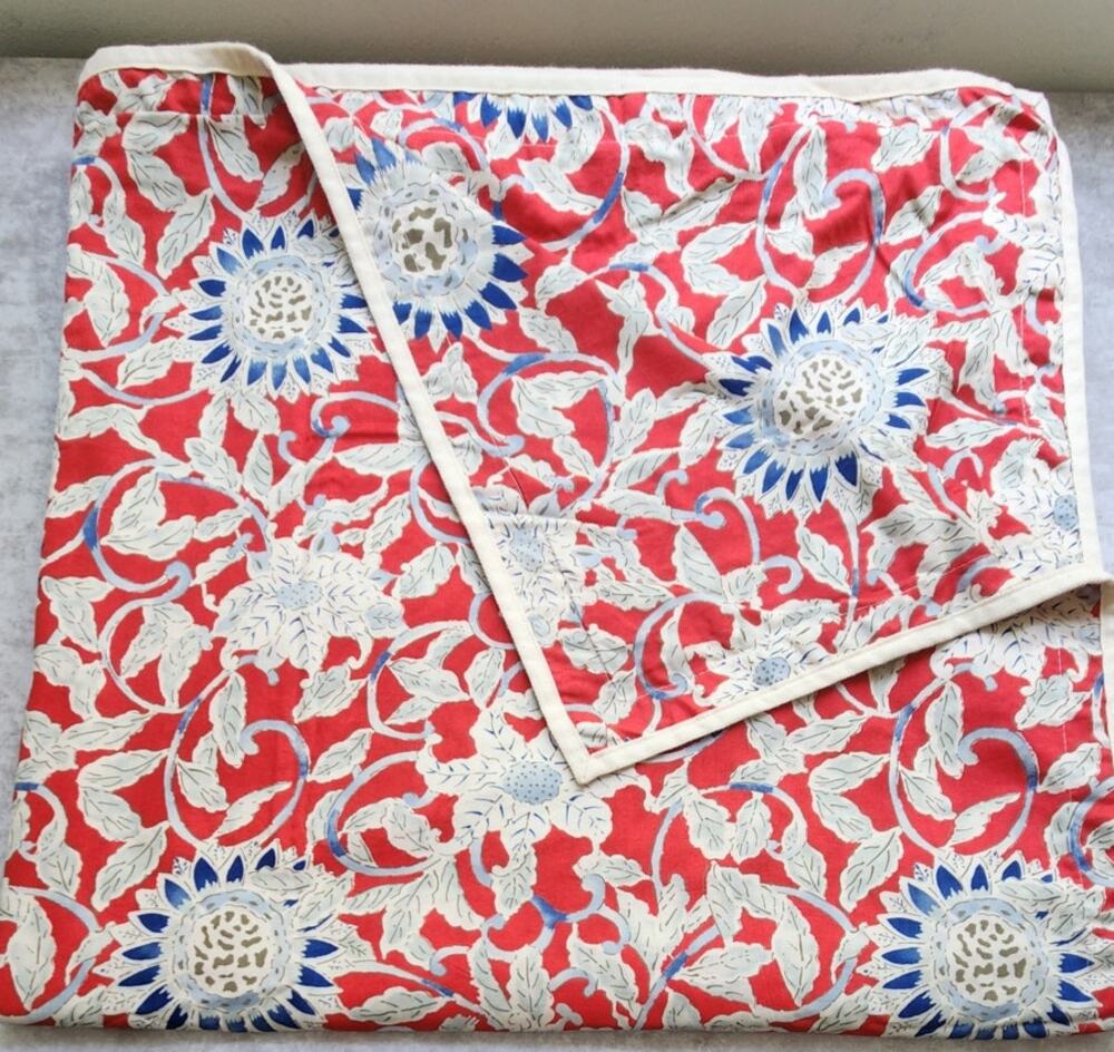 Lauren Ralph Lauren Cote d' Azur Full/Queen Duvet Cover Red Blue Floral Luxury